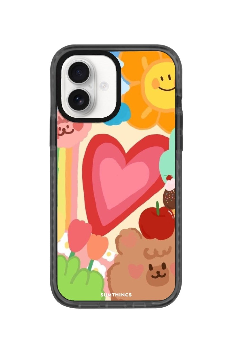 iPhone 16 Happy Day Procase Şeffaf Telefon Kılıfı Antrasit - SUMTHINCS