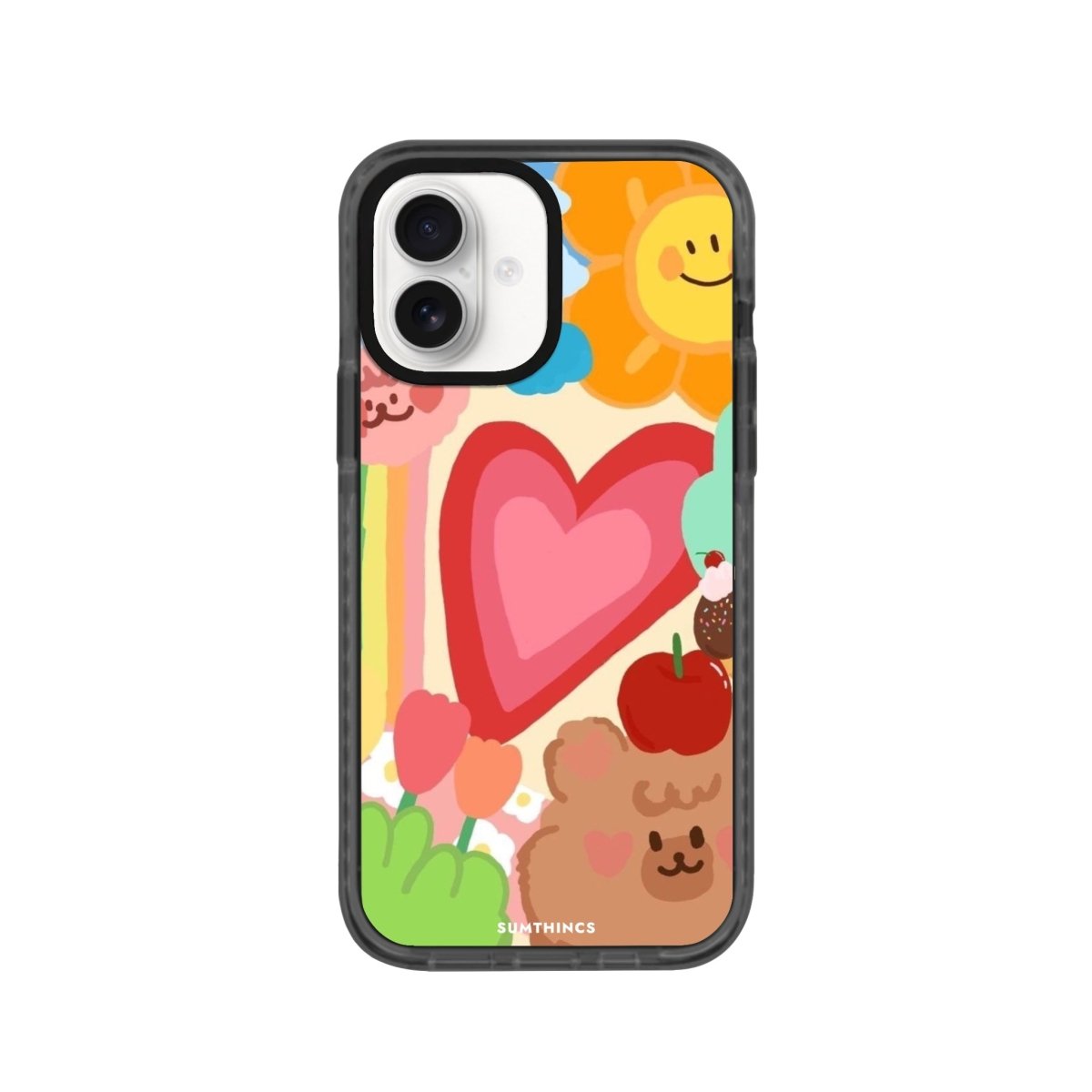 iPhone 16 Happy Day Procase Şeffaf Telefon Kılıfı Antrasit - SUMTHINCS
