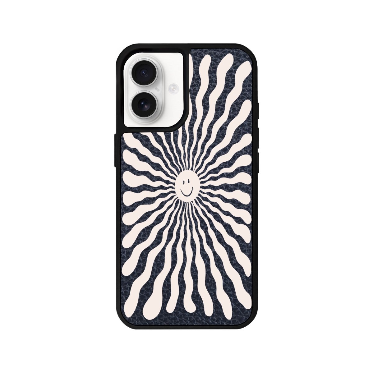 iPhone 16 Happy Little Sun Leather Vegan Deri Telefon Kılıfı Pasifik Mavi - SUMTHINCS