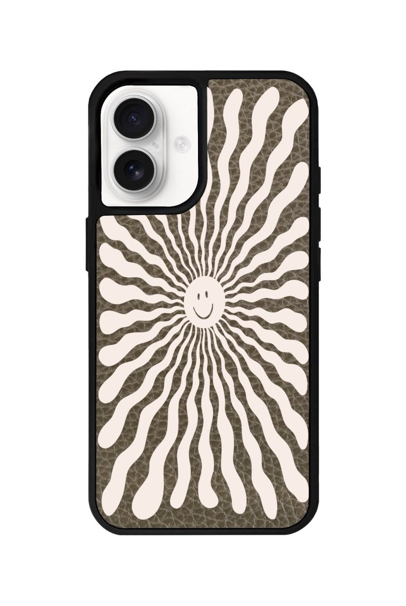 iPhone 16 Happy Little Sun Leather Vegan Deri Telefon Kılıfı - SUMTHINCS