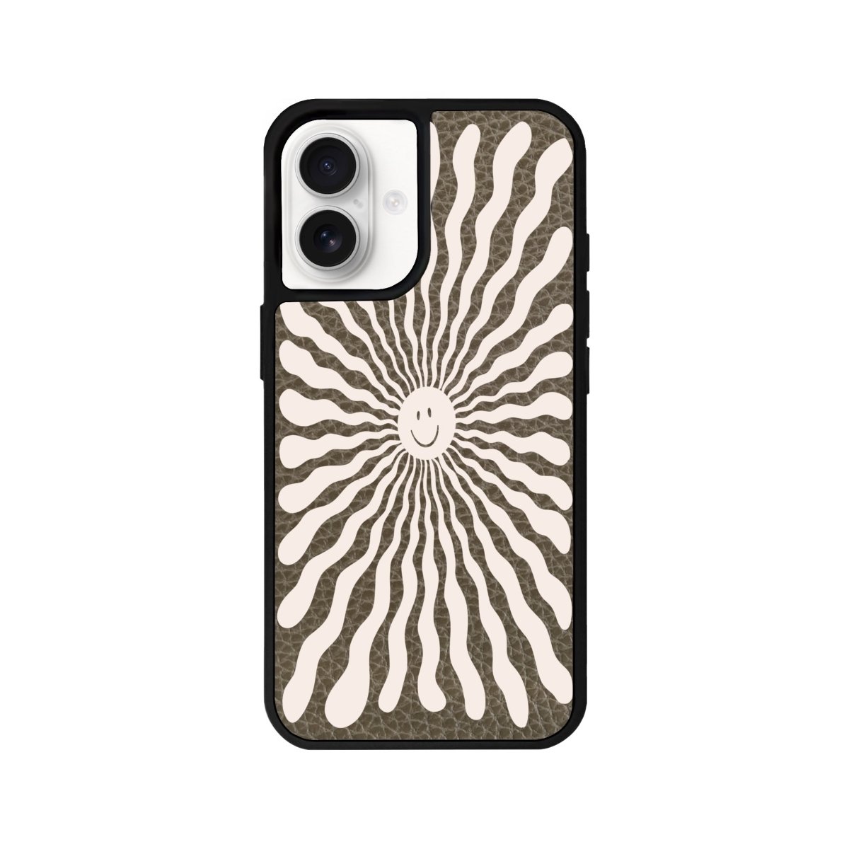 iPhone 16 Happy Little Sun Leather Vegan Deri Telefon Kılıfı - SUMTHINCS
