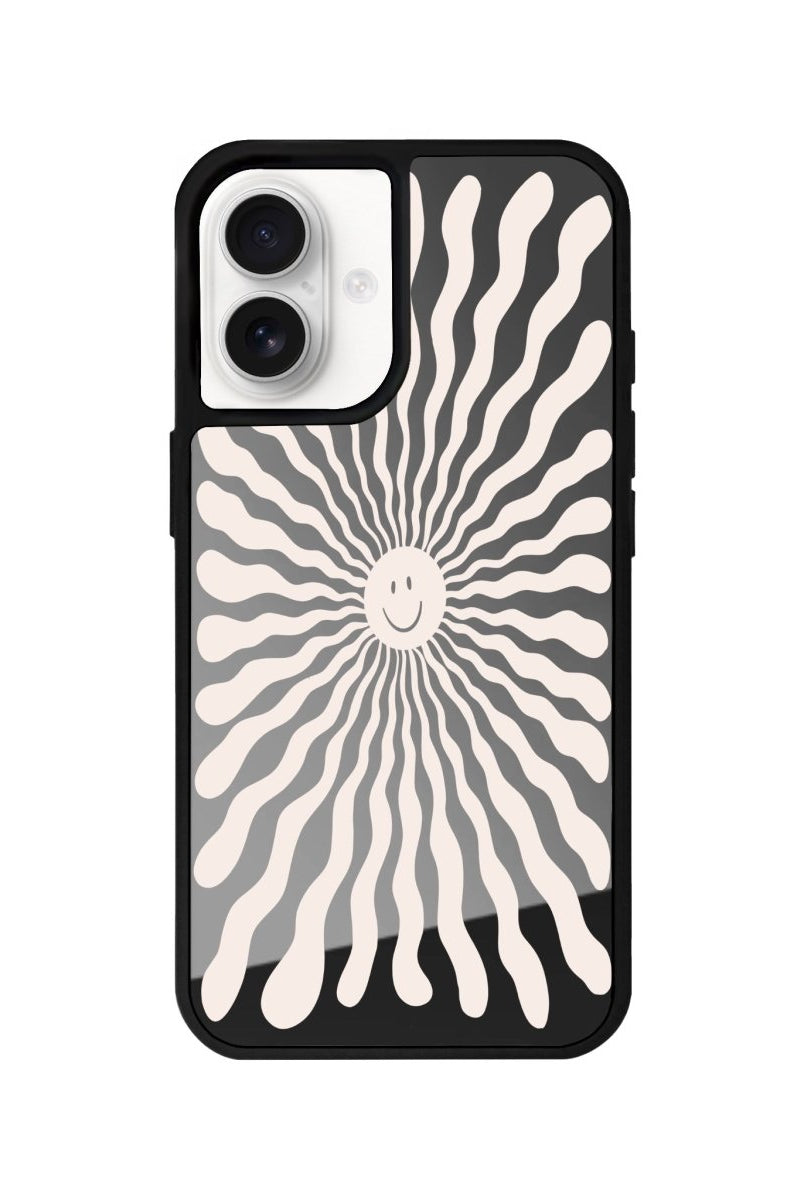 iPhone 16 Happy Little Sun Mirror Aynalı Telefon Kılıfı Antrasit - SUMTHINCS