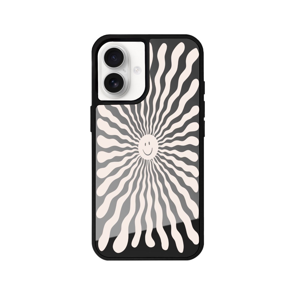 iPhone 16 Happy Little Sun Mirror Aynalı Telefon Kılıfı Antrasit - SUMTHINCS