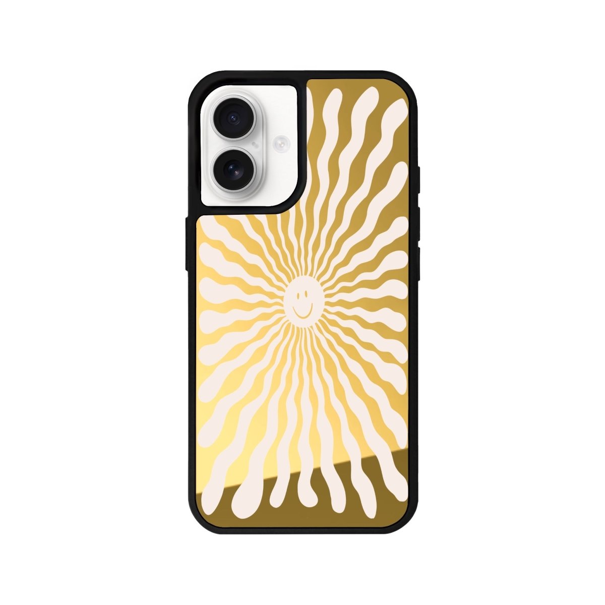 iPhone 16 Happy Little Sun Mirror Aynalı Telefon Kılıfı Altın - SUMTHINCS