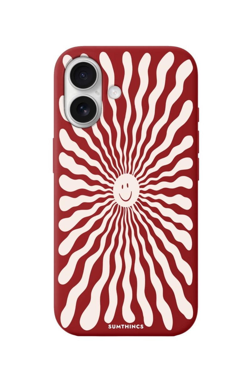 iPhone 16 Happy Little Sun Premium Telefon Kılıfı Kırmızı - SUMTHINCS