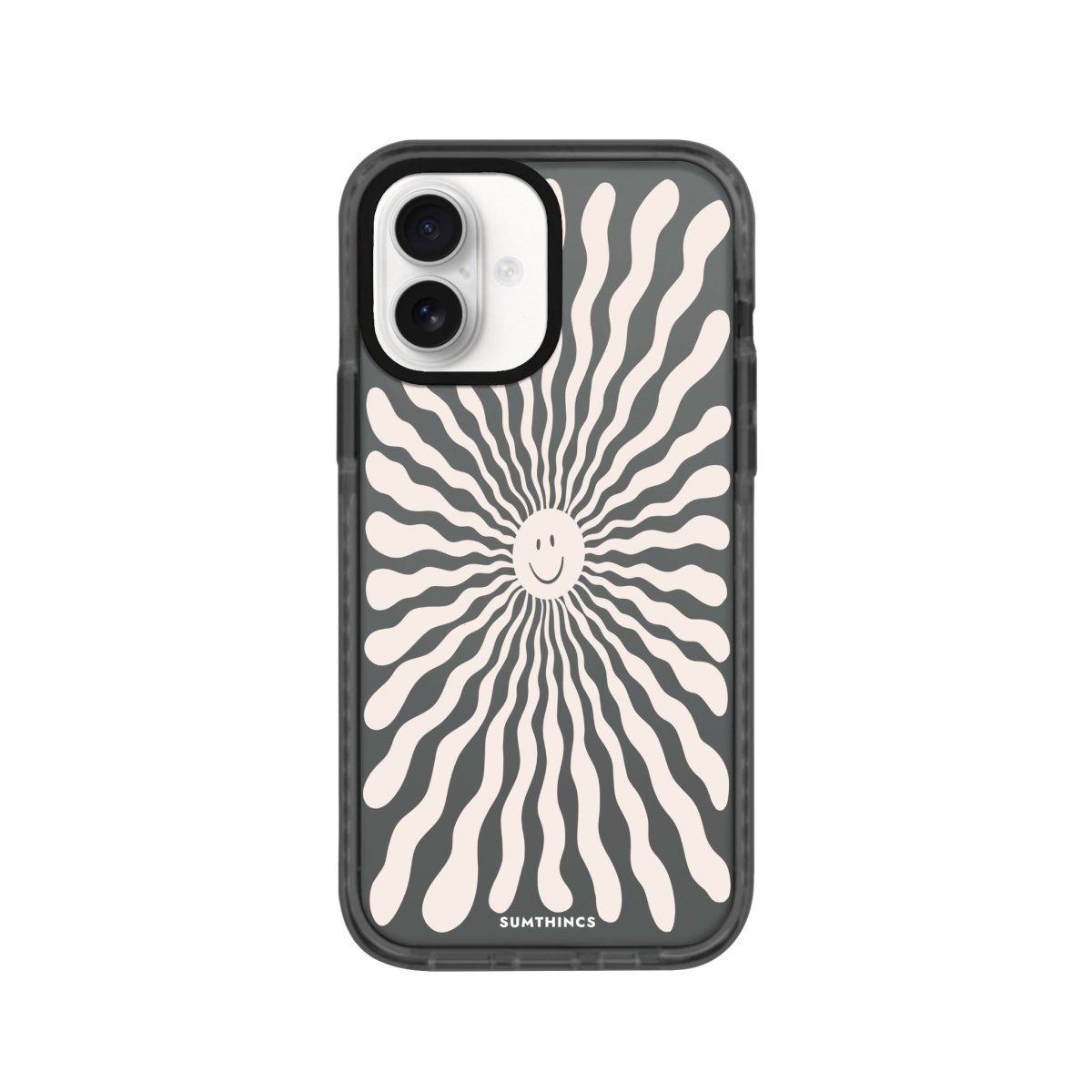 iPhone 16 Happy Little Sun Procase Şeffaf Telefon Kılıfı Antrasit - SUMTHINCS