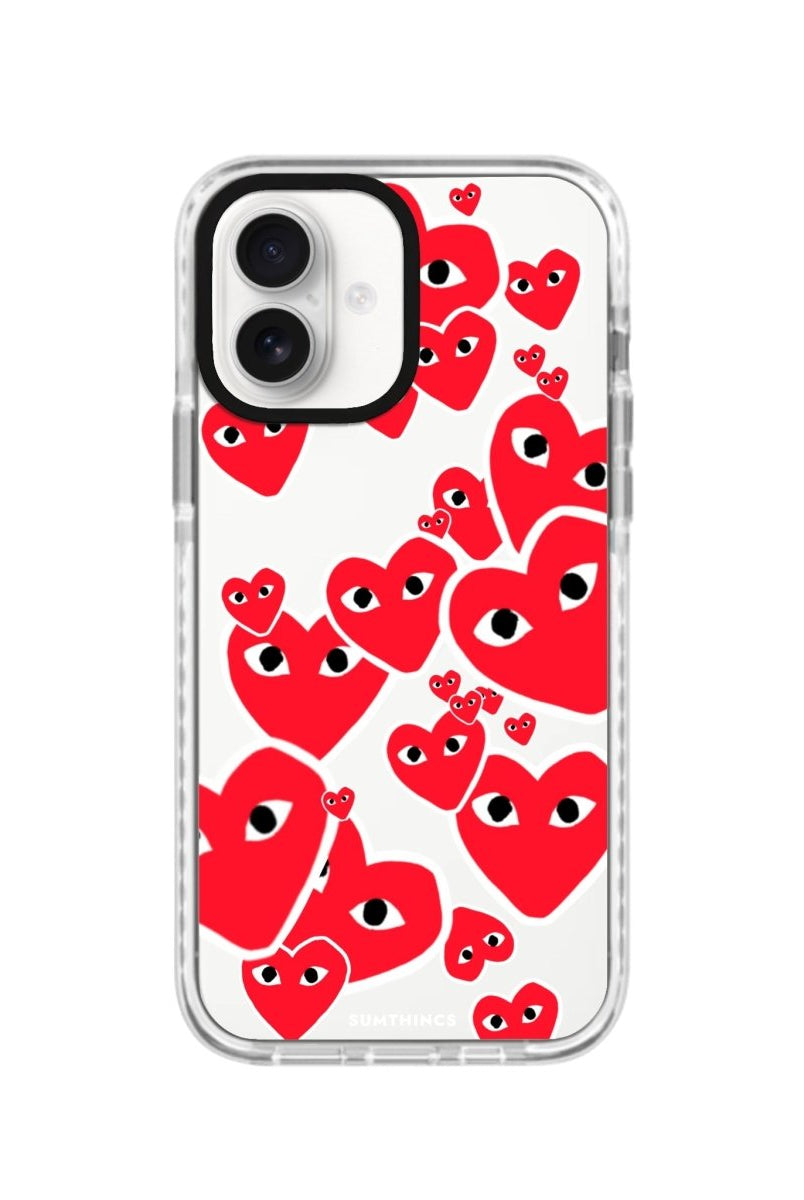 iPhone 16 Hearts Procase Şeffaf Telefon Kılıfı Beyaz Şeffaf - SUMTHINCS