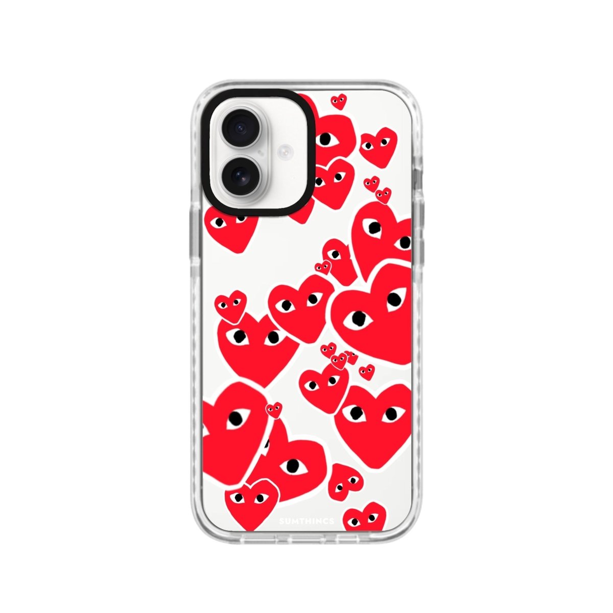 iPhone 16 Hearts Procase Şeffaf Telefon Kılıfı Beyaz Şeffaf - SUMTHINCS