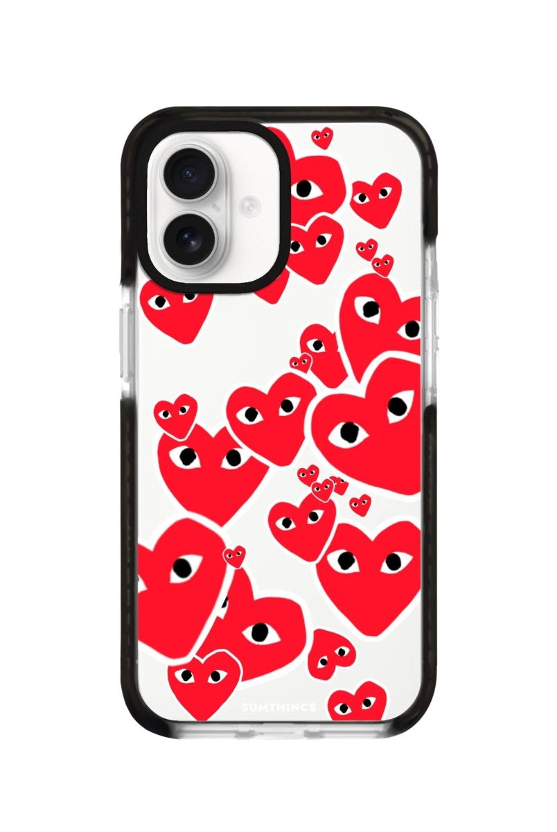 iPhone 16 Hearts Procase Şeffaf Telefon Kılıfı Siyah Şeffaf - SUMTHINCS