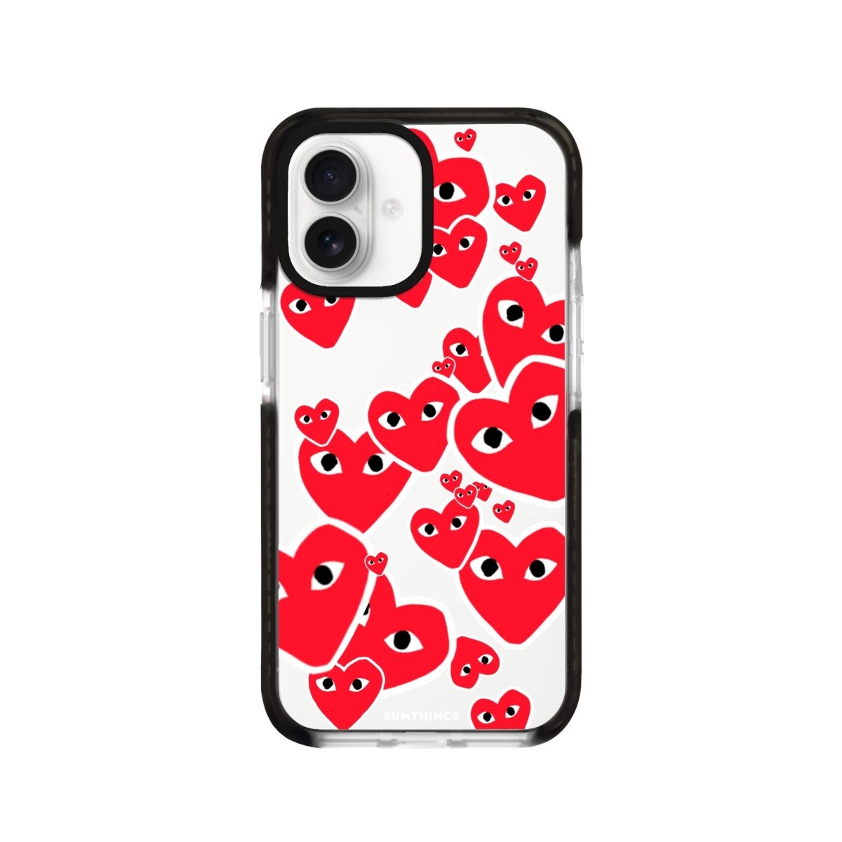 iPhone 16 Hearts Procase Şeffaf Telefon Kılıfı Siyah Şeffaf - SUMTHINCS