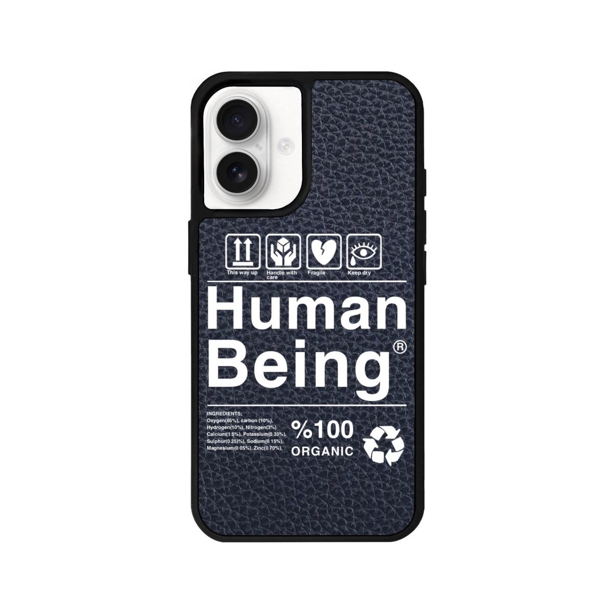 iPhone 16 Human Being Leather Vegan Deri Telefon Kılıfı Pasifik Mavi - SUMTHINCS