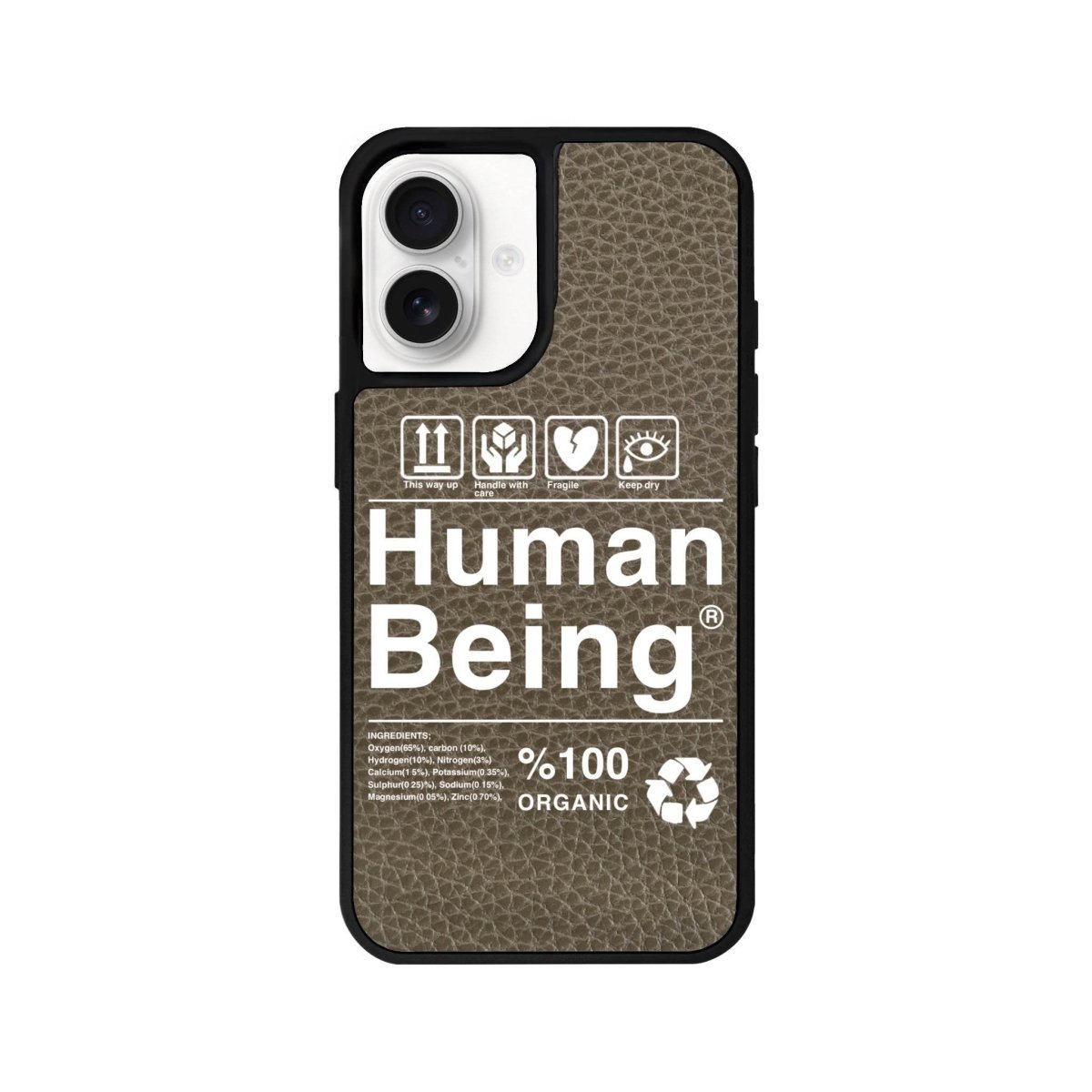 iPhone 16 Human Being Leather Vegan Deri Telefon Kılıfı - SUMTHINCS