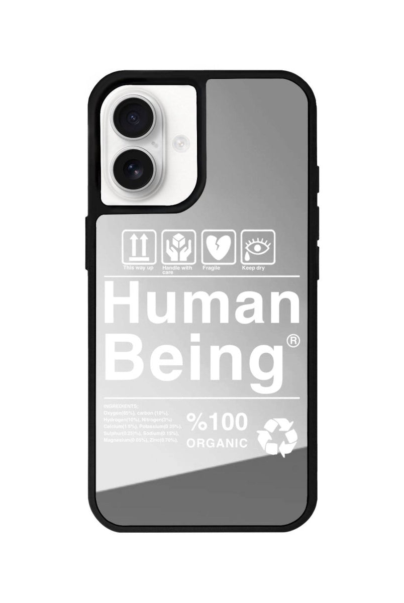 iPhone 16 Human Being Mirror Aynalı Telefon Kılıfı Gümüş - SUMTHINCS