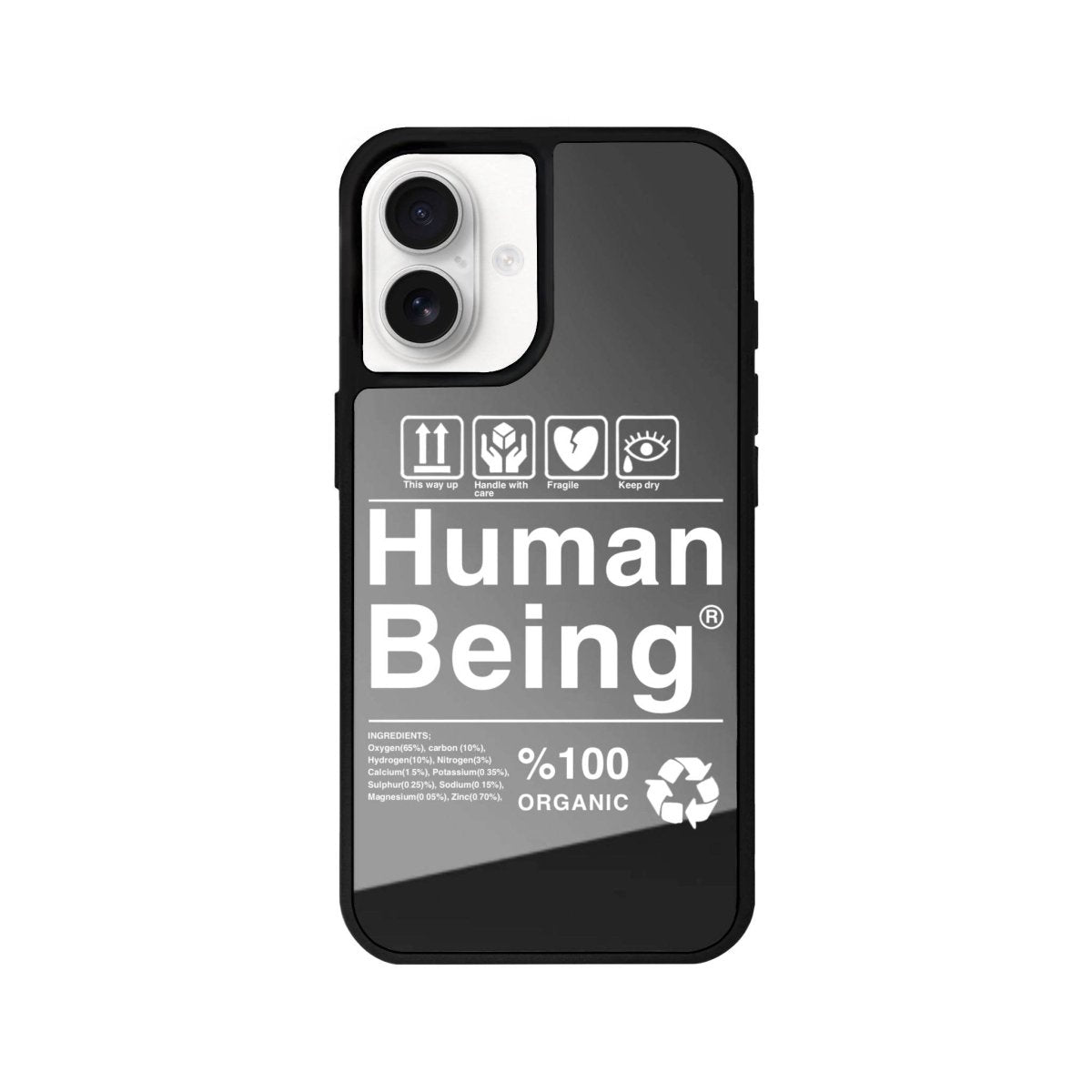 iPhone 16 Human Being Mirror Aynalı Telefon Kılıfı Antrasit - SUMTHINCS
