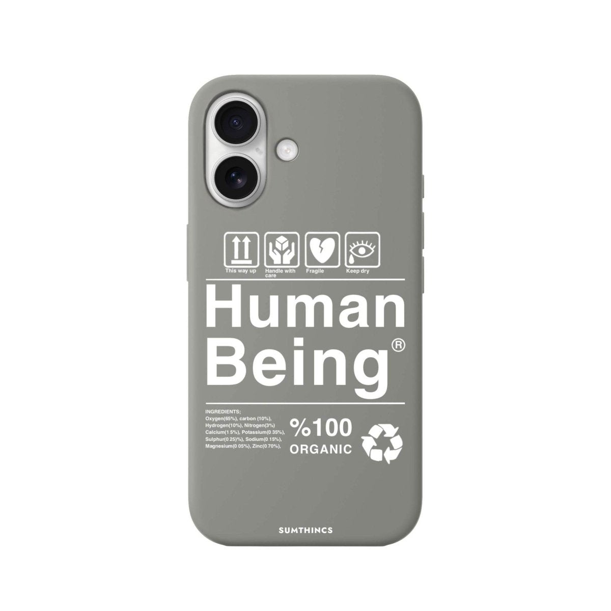 iPhone 16 Human Being Premium Telefon Kılıfı Gri - SUMTHINCS