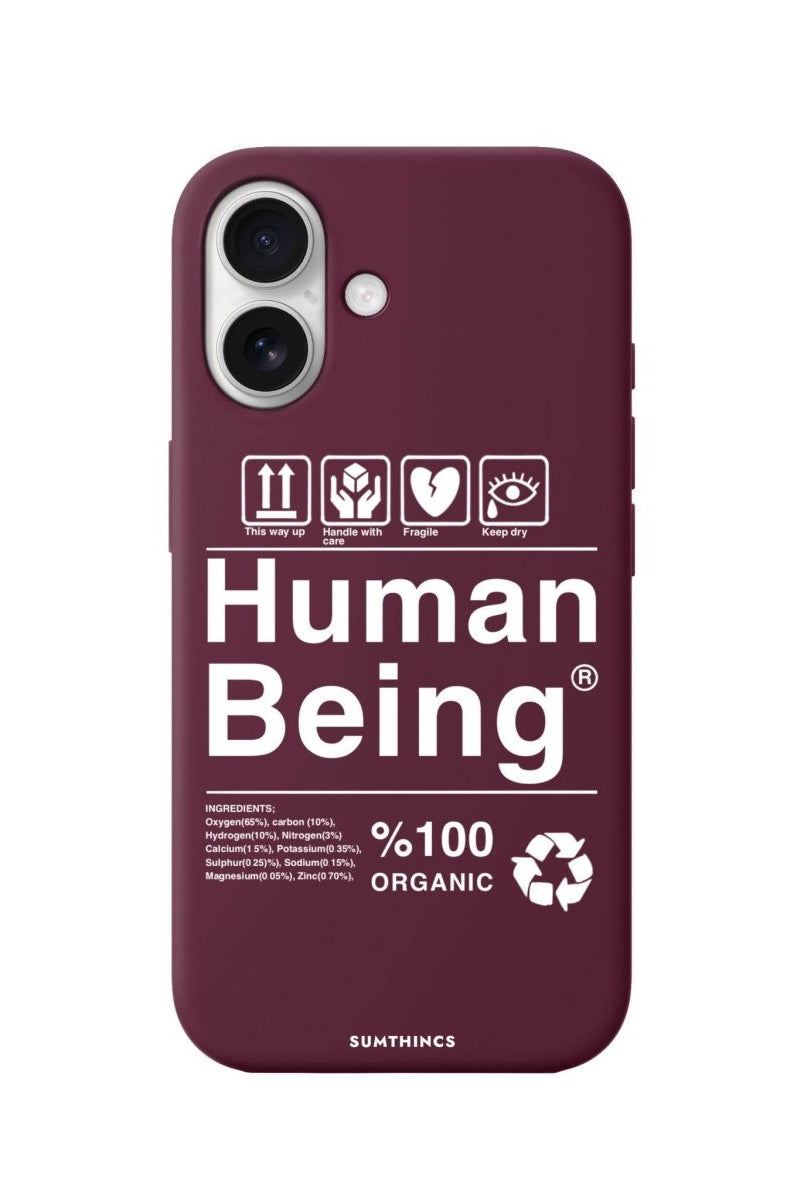iPhone 16 Human Being Premium Telefon Kılıfı Bordo - SUMTHINCS