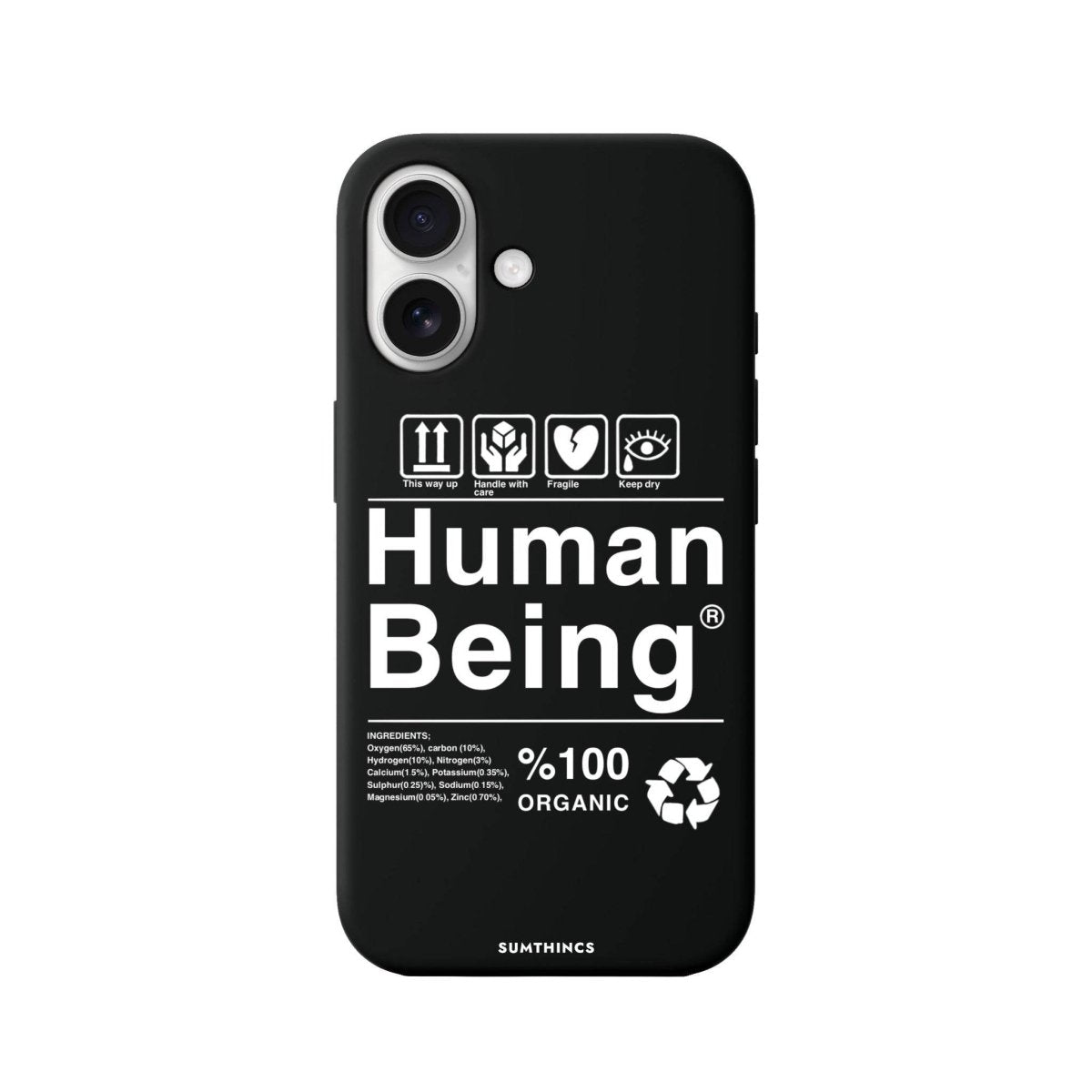 iPhone 16 Human Being Premium Telefon Kılıfı Siyah - SUMTHINCS