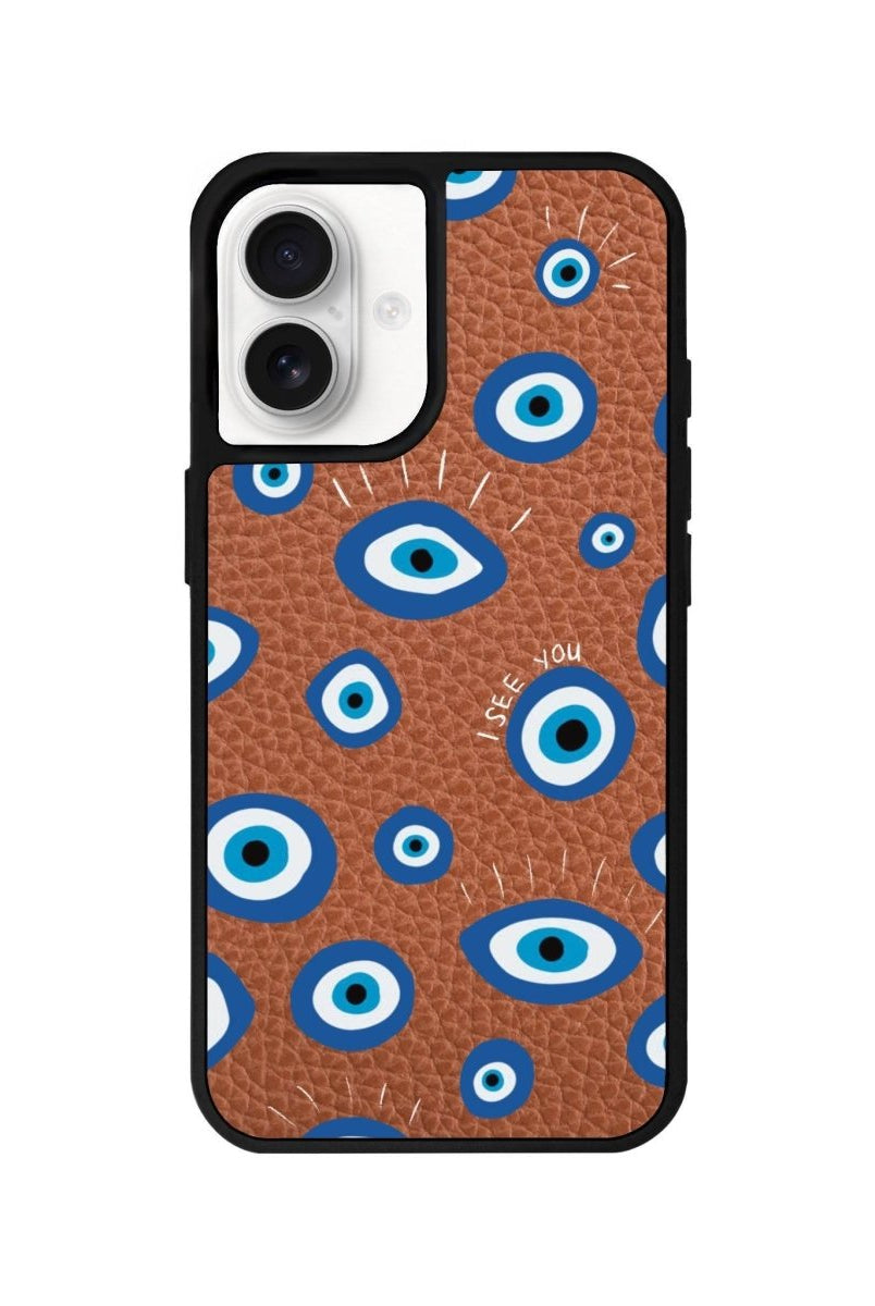 iPhone 16 I See You Leather Vegan Deri Telefon Kılıfı - SUMTHINCS