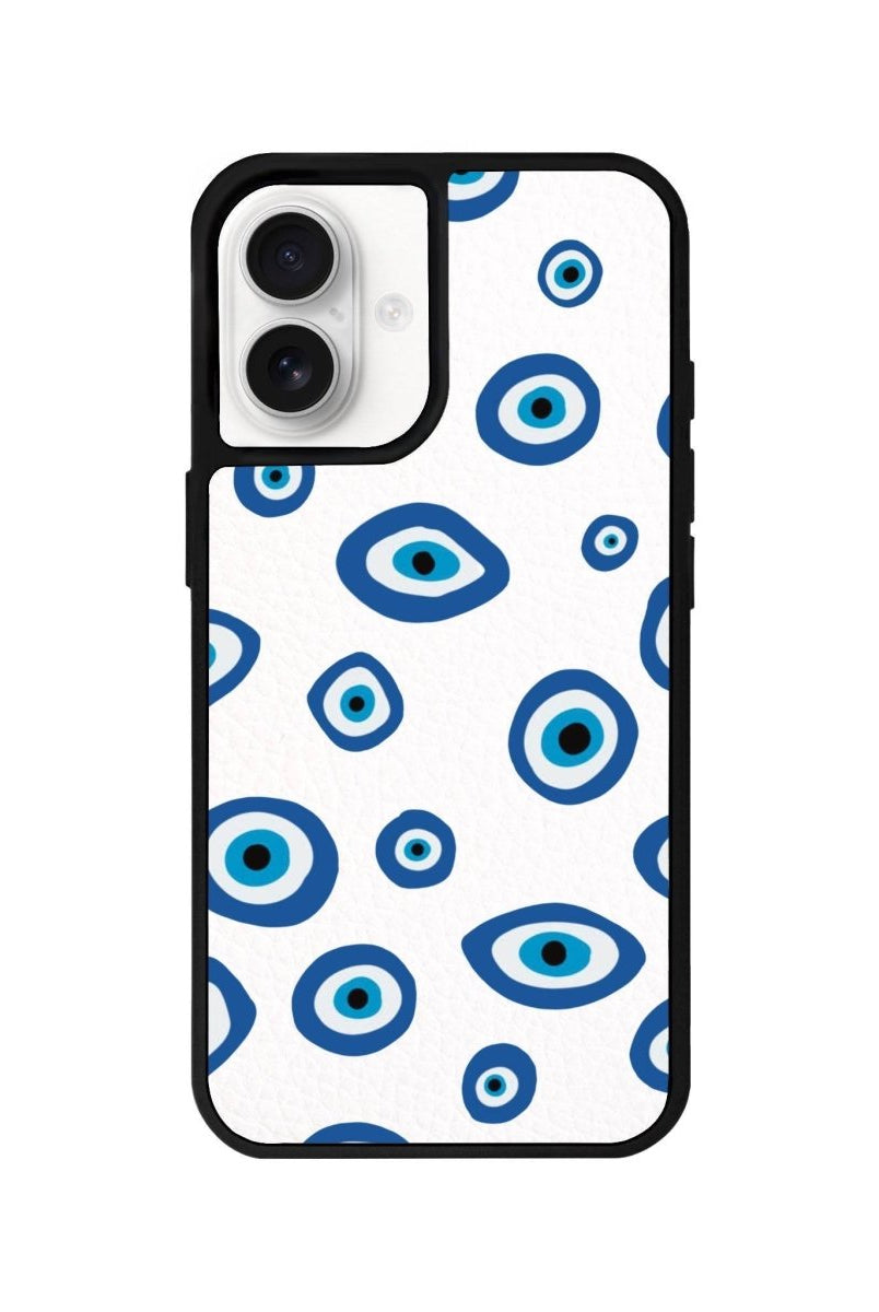 iPhone 16 I See You Leather Vegan Deri Telefon Kılıfı Beyaz - SUMTHINCS