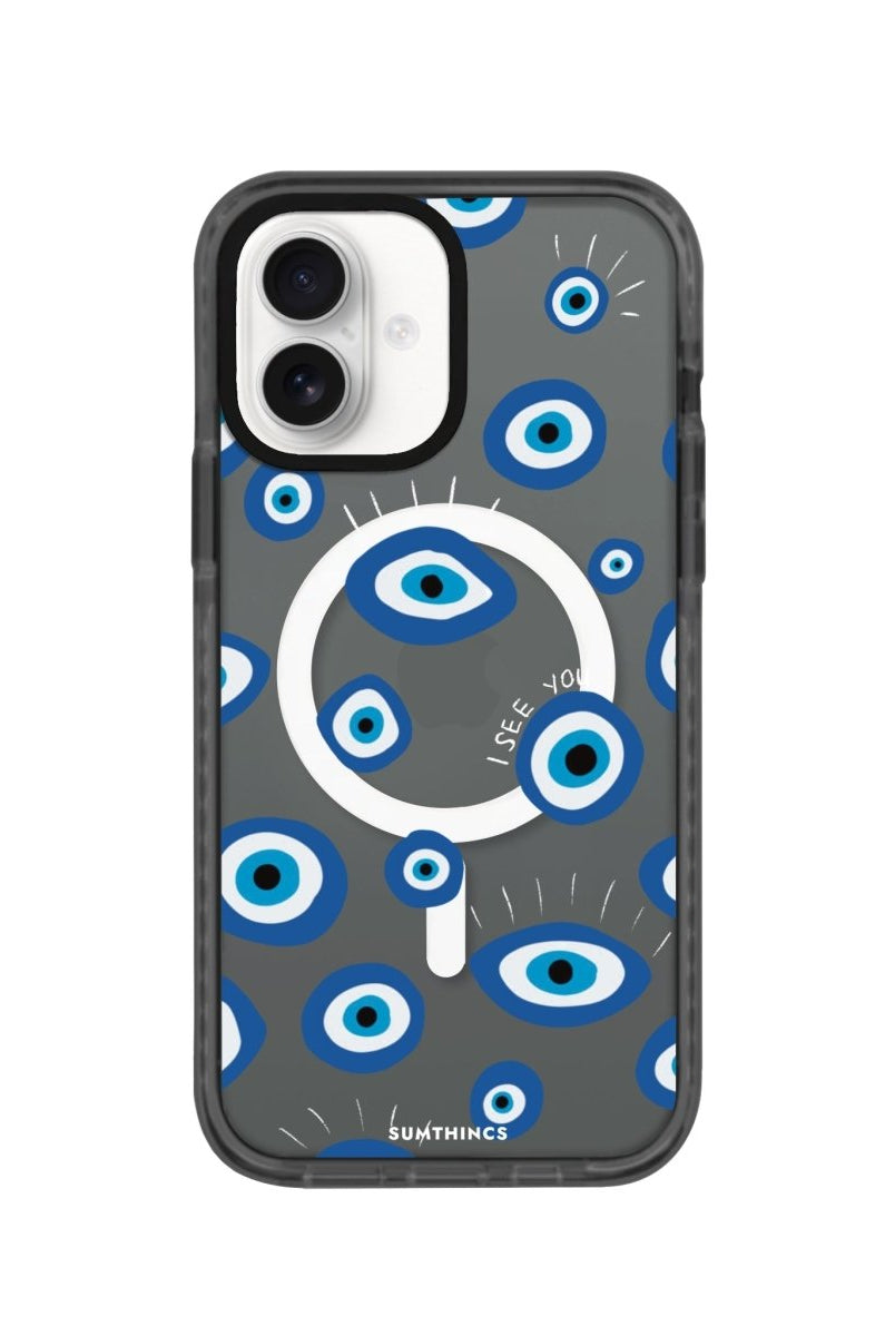 iPhone 16 I See You Magsafe Procase Şeffaf Telefon Kılıfı Antrasit - SUMTHINCS