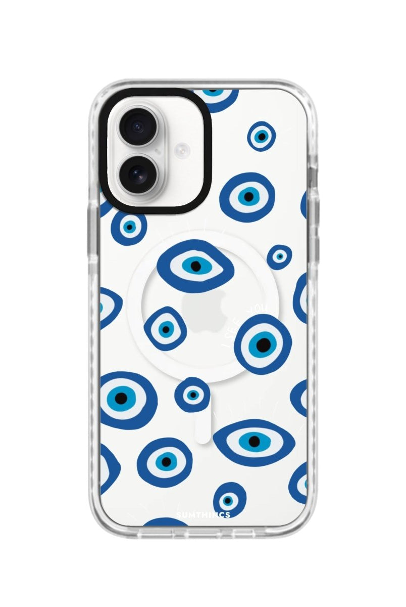 iPhone 16 I See You Magsafe Procase Şeffaf Telefon Kılıfı Beyaz Şeffaf - SUMTHINCS