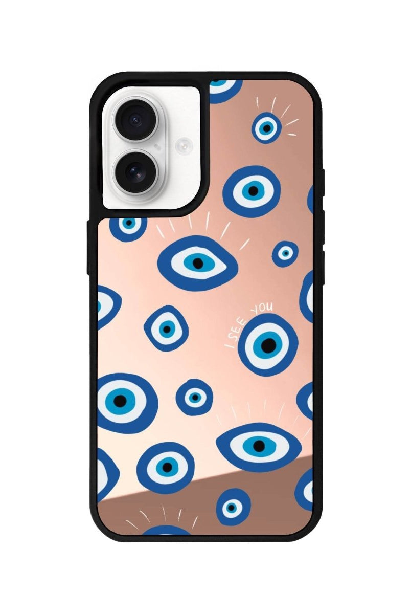 iPhone 16 I See You Mirror Aynalı Telefon Kılıfı Metalik Pembe - SUMTHINCS