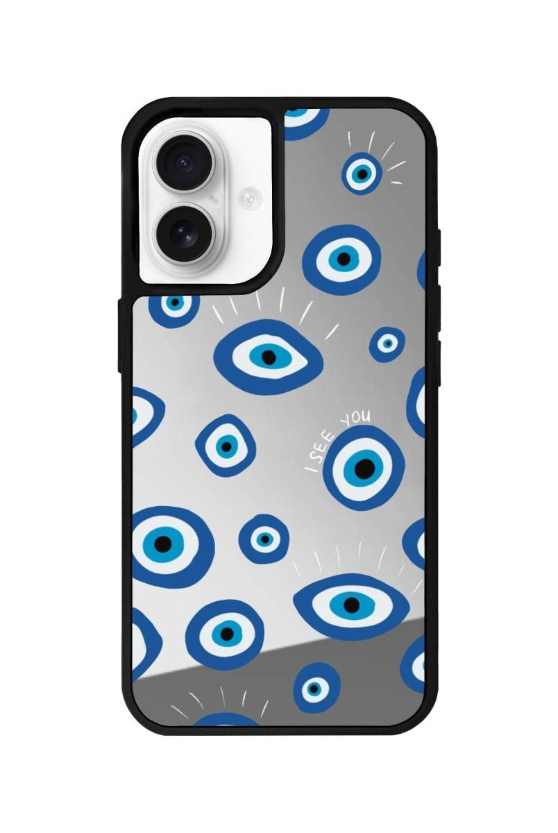 iPhone 16 I See You Mirror Aynalı Telefon Kılıfı Gümüş - SUMTHINCS