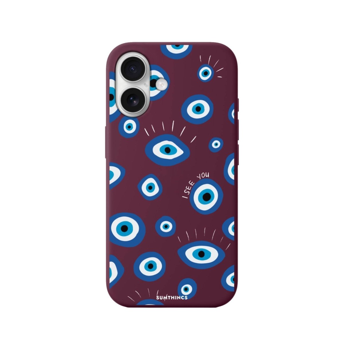iPhone 16 I See You Premium Telefon Kılıfı Bordo - SUMTHINCS