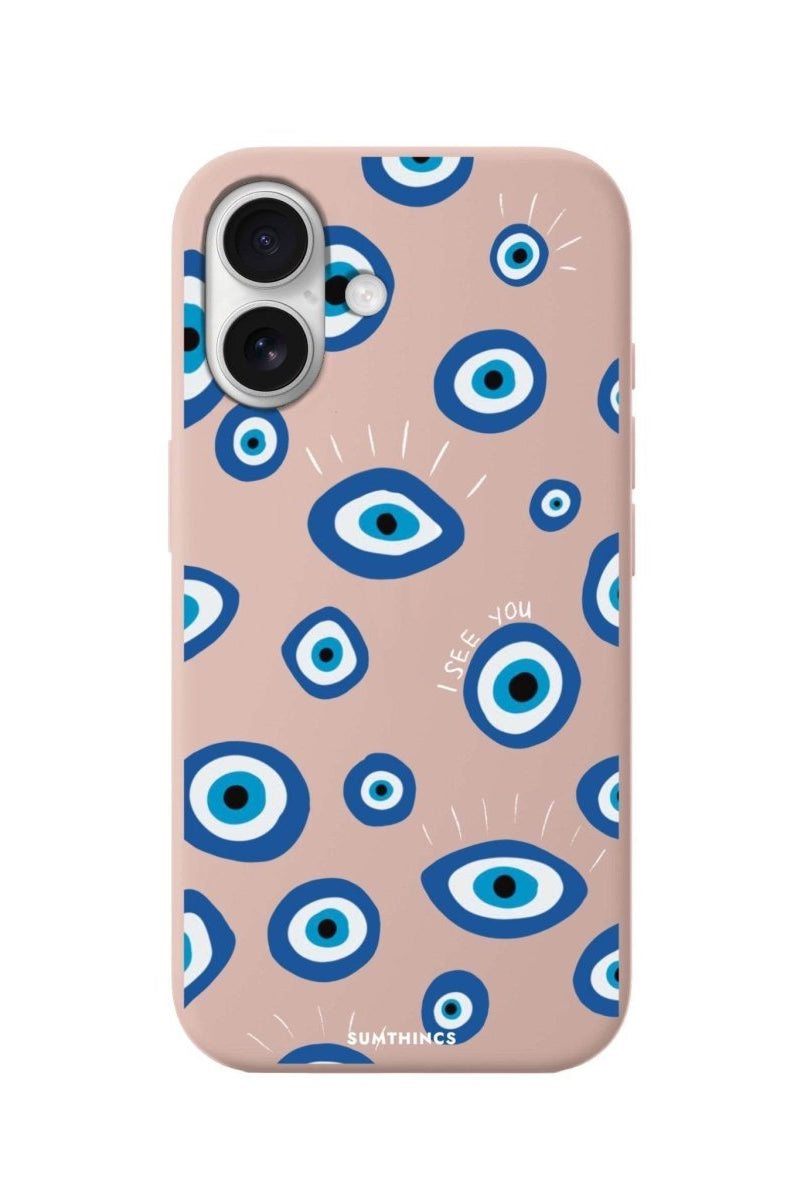 iPhone 16 I See You Premium Telefon Kılıfı Bej - SUMTHINCS