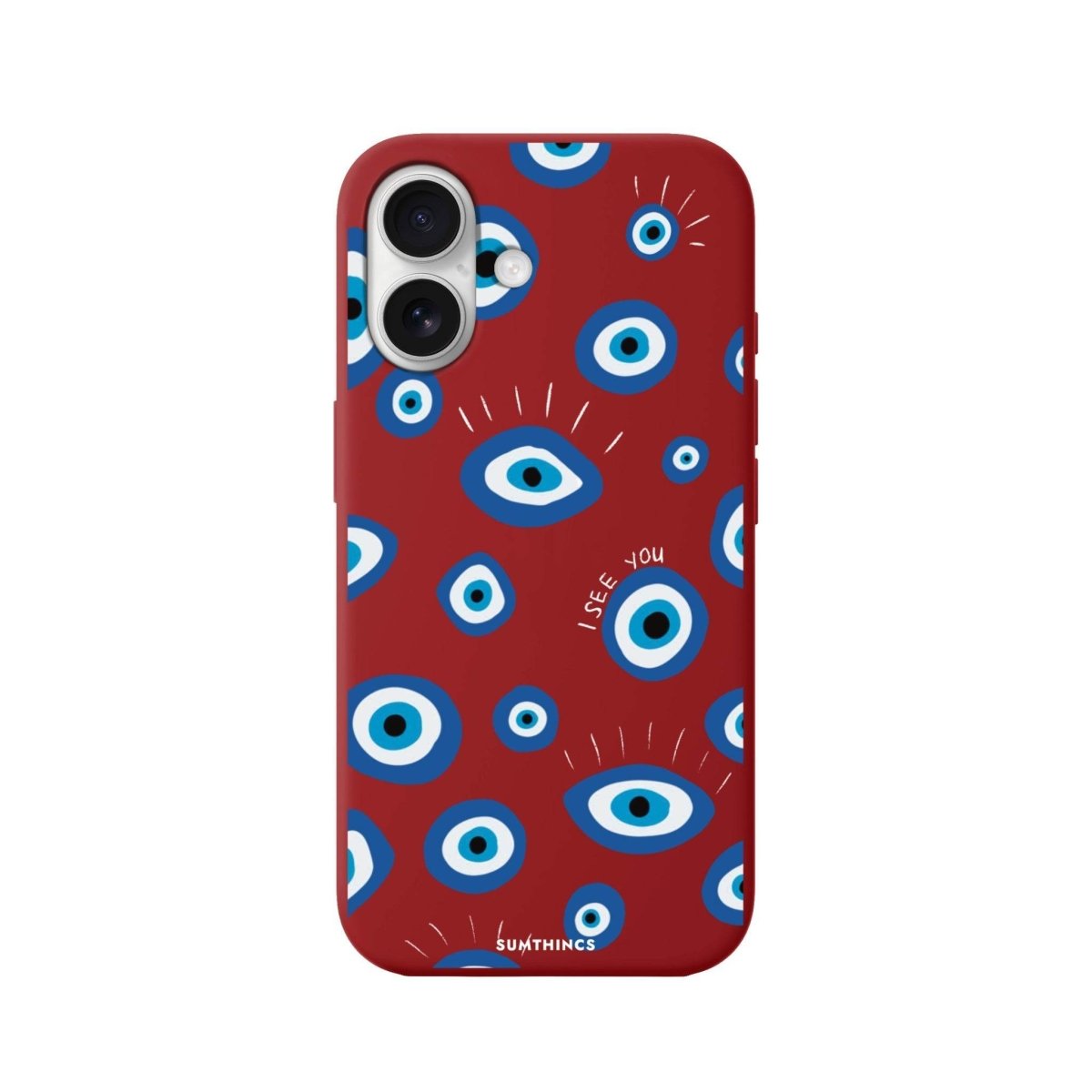 iPhone 16 I See You Premium Telefon Kılıfı Kırmızı - SUMTHINCS