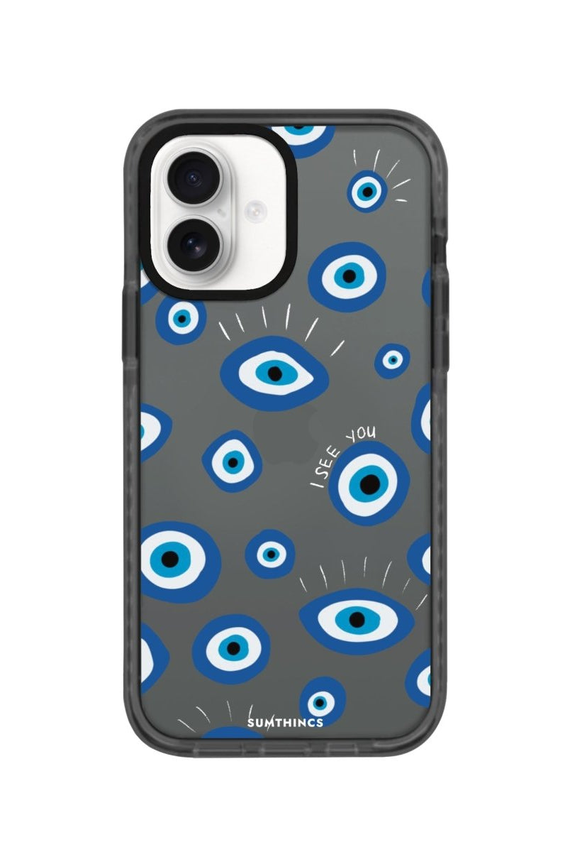 iPhone 16 I See You Procase Şeffaf Telefon Kılıfı Antrasit - SUMTHINCS