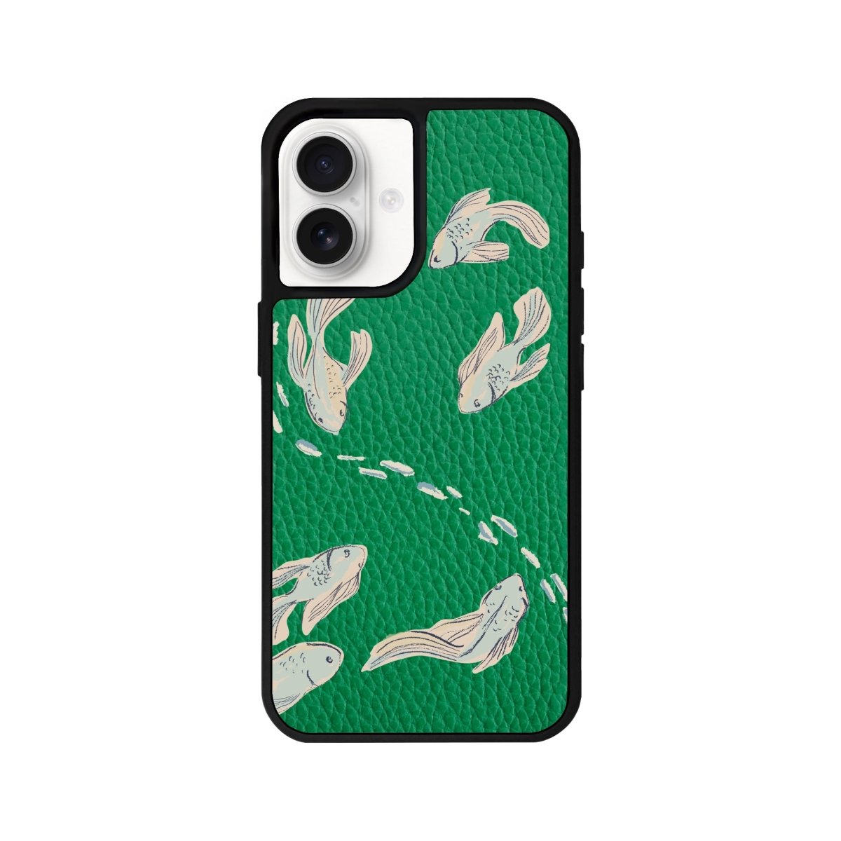 iPhone 16 Koi Fish Leather Vegan Deri Telefon Kılıfı - SUMTHINCS