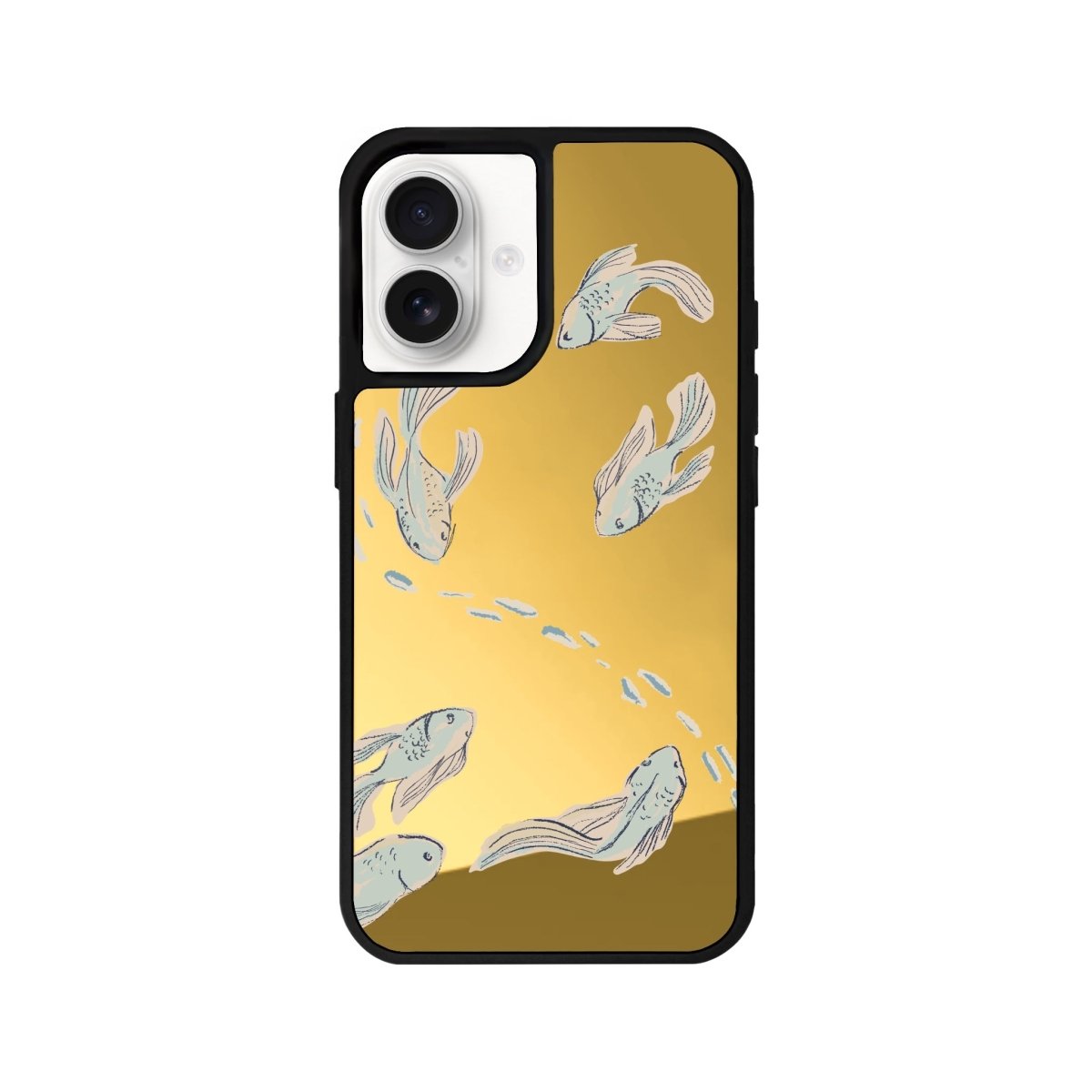 iPhone 16 Koi Fish Mirror Aynalı Telefon Kılıfı Altın - SUMTHINCS