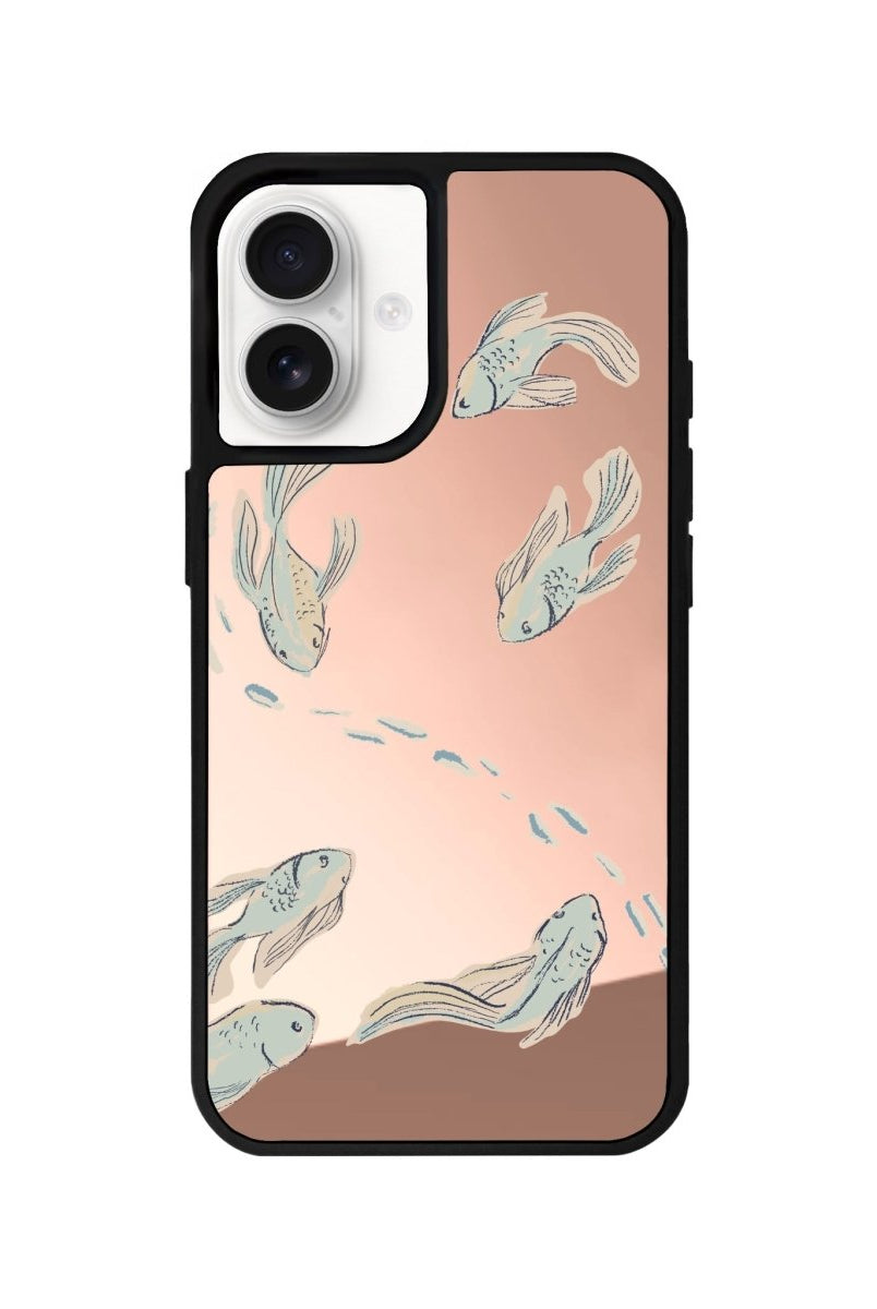 iPhone 16 Koi Fish Mirror Aynalı Telefon Kılıfı Metalik Pembe - SUMTHINCS