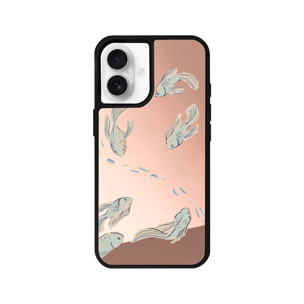 iPhone 16 Koi Fish Mirror Aynalı Telefon Kılıfı Metalik Pembe - SUMTHINCS