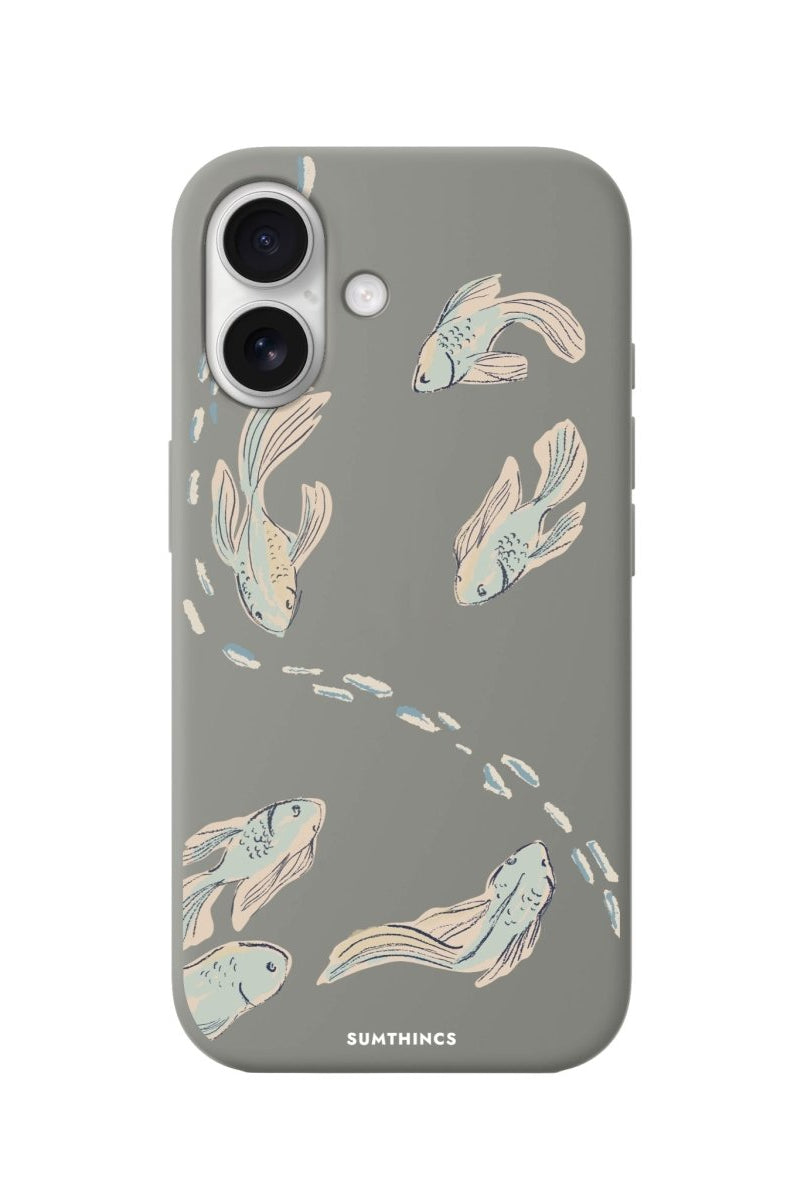 iPhone 16 Koi Fish Premium Telefon Kılıfı Gri - SUMTHINCS