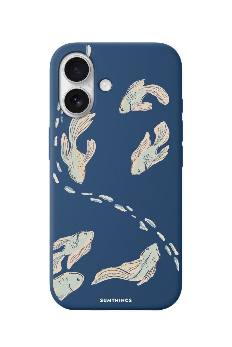 iPhone 16 Koi Fish Premium Telefon Kılıfı Pasifik Mavi - SUMTHINCS