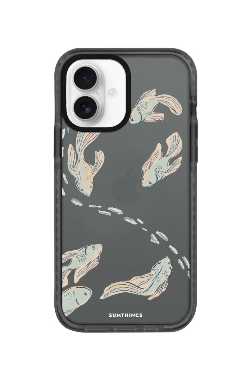 iPhone 16 Koi Fish Procase Şeffaf Telefon Kılıfı Antrasit - SUMTHINCS
