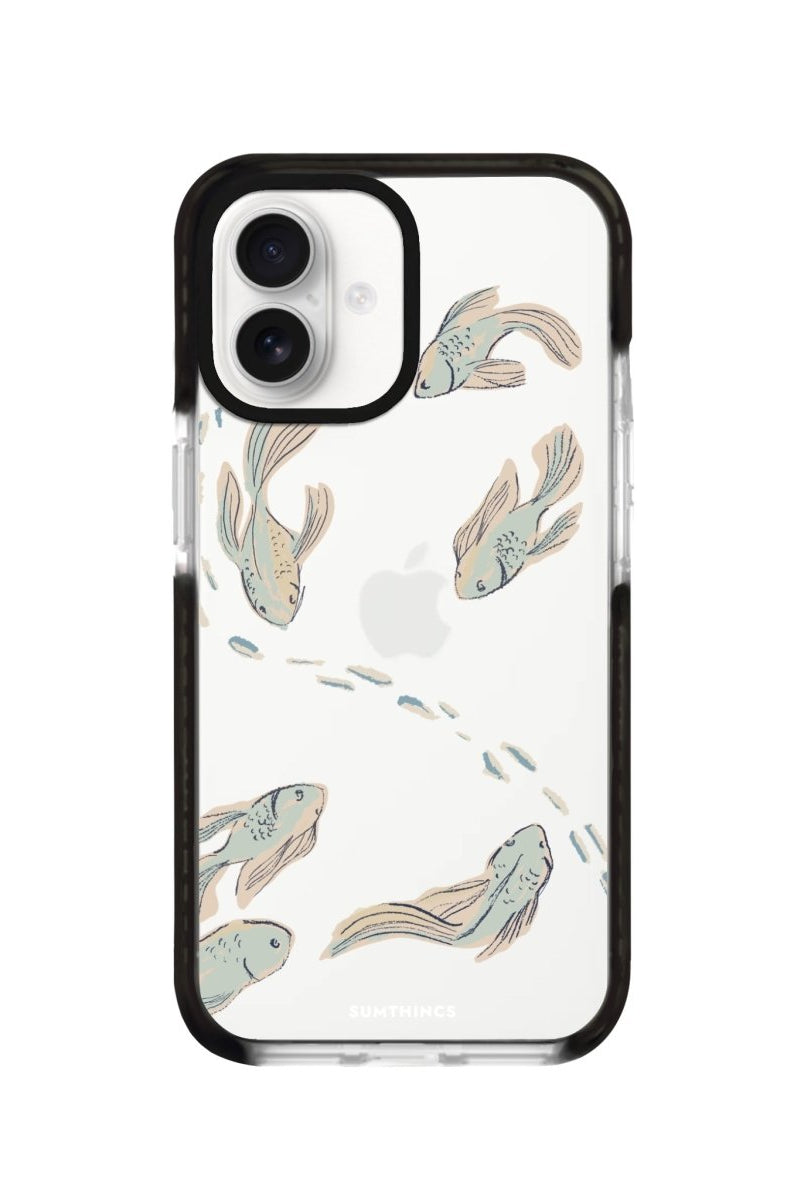 iPhone 16 Koi Fish Procase Şeffaf Telefon Kılıfı Siyah Şeffaf - SUMTHINCS