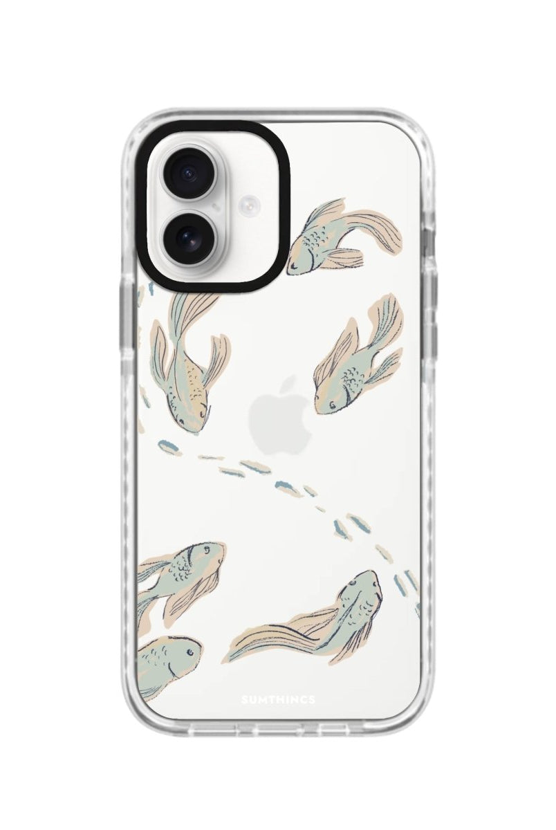 iPhone 16 Koi Fish Procase Şeffaf Telefon Kılıfı Beyaz Şeffaf - SUMTHINCS