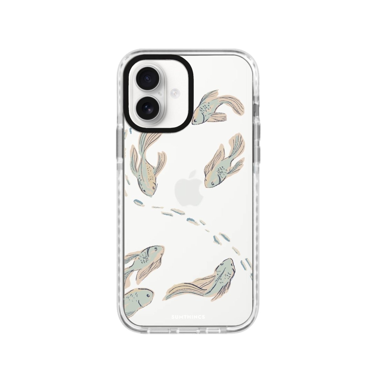 iPhone 16 Koi Fish Procase Şeffaf Telefon Kılıfı Beyaz Şeffaf - SUMTHINCS