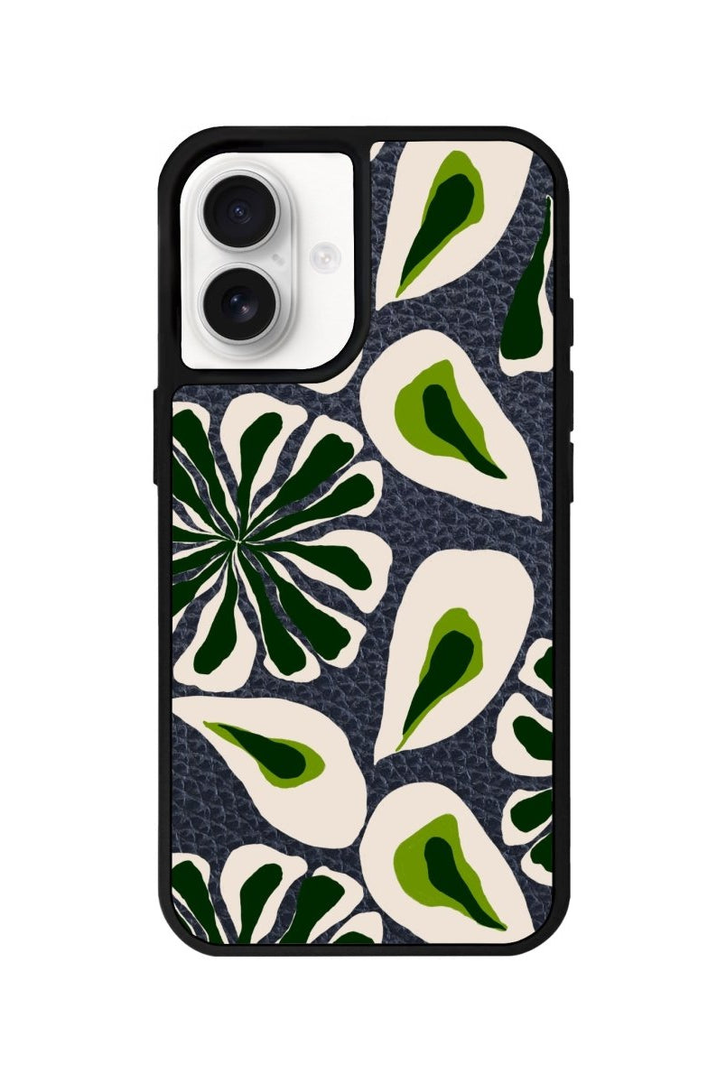 iPhone 16 Leafs Leather Vegan Deri Telefon Kılıfı Pasifik Mavi - SUMTHINCS