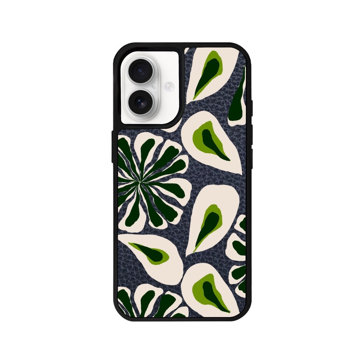 iPhone 16 Leafs Leather Vegan Deri Telefon Kılıfı Pasifik Mavi - SUMTHINCS