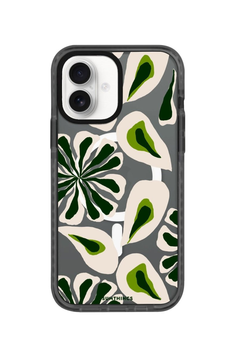 iPhone 16 Leafs Magsafe Procase Şeffaf Telefon Kılıfı Antrasit - SUMTHINCS