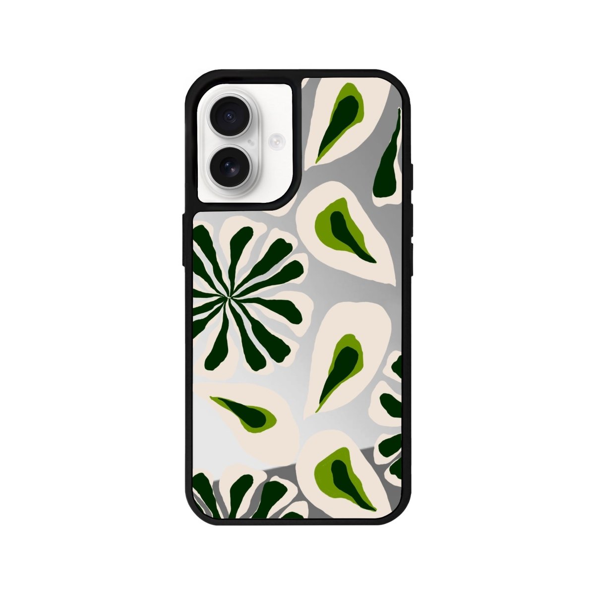 iPhone 16 Leafs Mirror Aynalı Telefon Kılıfı Gümüş - SUMTHINCS