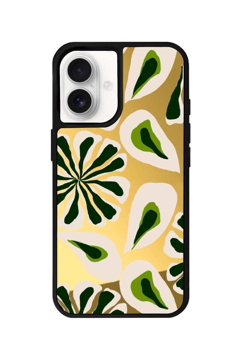 iPhone 16 Leafs Mirror Aynalı Telefon Kılıfı Altın - SUMTHINCS