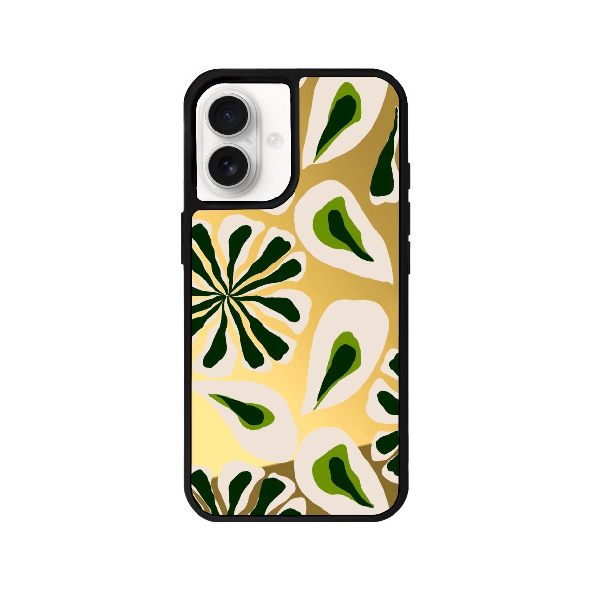 iPhone 16 Leafs Mirror Aynalı Telefon Kılıfı Altın - SUMTHINCS