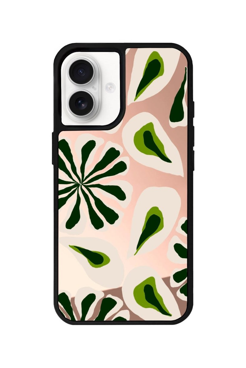iPhone 16 Leafs Mirror Aynalı Telefon Kılıfı Metalik Pembe - SUMTHINCS