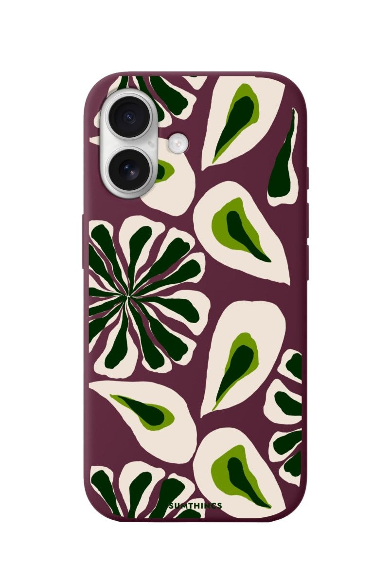 iPhone 16 Leafs Premium Telefon Kılıfı Bordo - SUMTHINCS