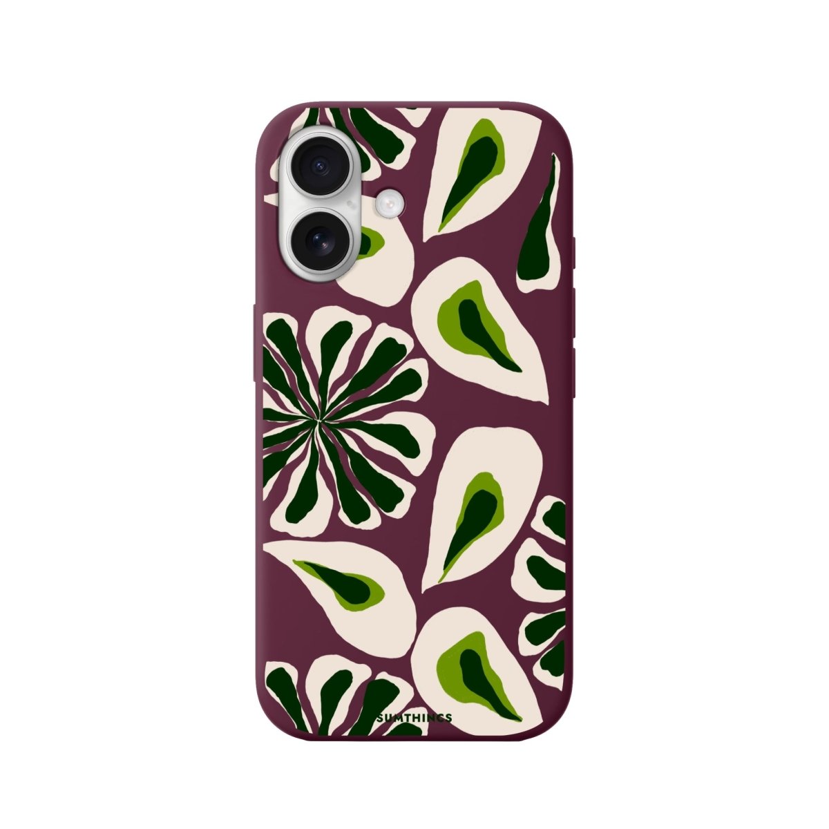 iPhone 16 Leafs Premium Telefon Kılıfı Bordo - SUMTHINCS